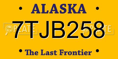 7TJB258 Alaska License Plate