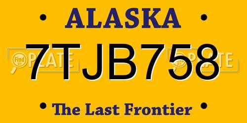 7TJB758 Alaska License Plate