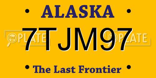 7TJM97 Alaska License Plate