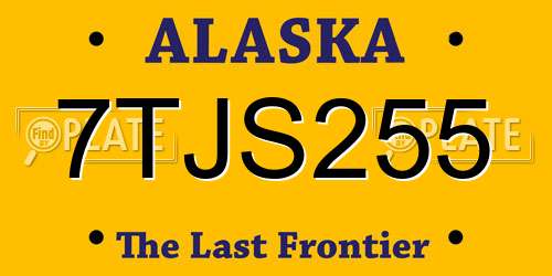 7TJS255 Alaska License Plate