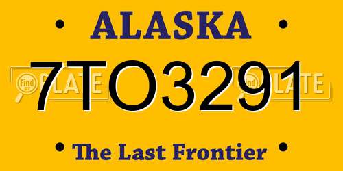 7TO3291 Alaska License Plate