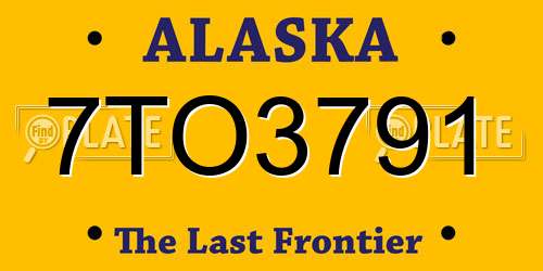7TO3791 Alaska License Plate