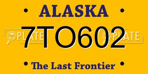 7TO602 Alaska License Plate