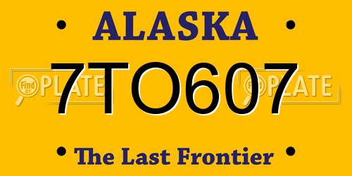 7TO607 Alaska License Plate
