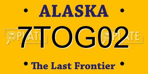 7TOG02 Alaska License Plate