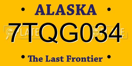 7TQG034 Alaska License Plate