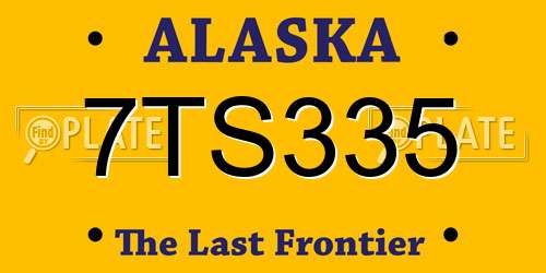 7TS335 Alaska License Plate