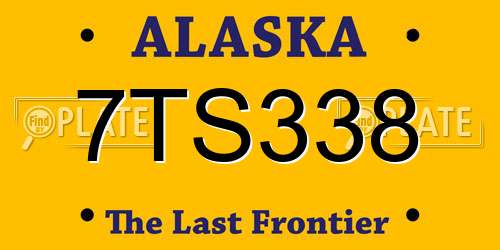 7TS338 Alaska License Plate