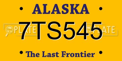 7TS545 Alaska License Plate