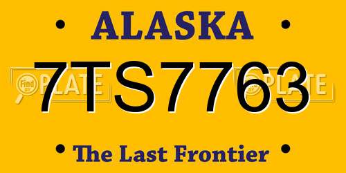 7TS7763 Alaska License Plate