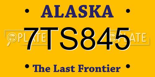 7TS845 Alaska License Plate