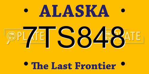 7TS848 Alaska License Plate