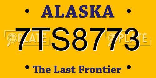 7TS8773 Alaska License Plate