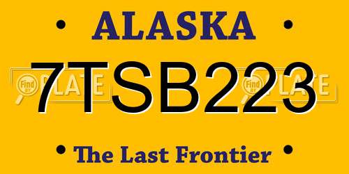 7TSB223 Alaska License Plate