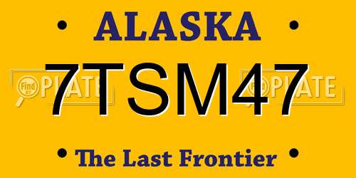7TSM47 Alaska License Plate