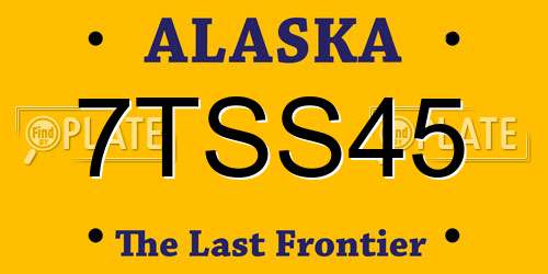 7TSS45 Alaska License Plate