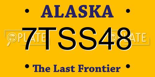 7TSS48 Alaska License Plate