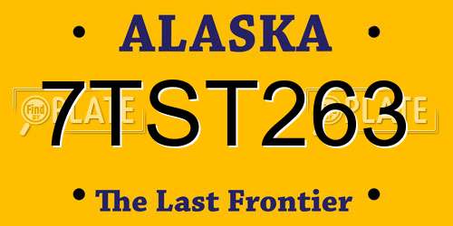 7TST263 Alaska License Plate