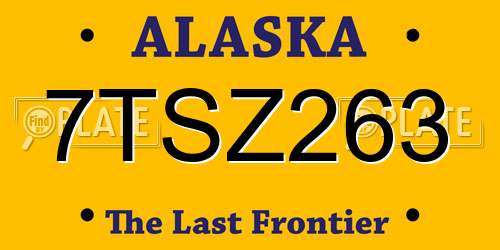 7TSZ263 Alaska License Plate