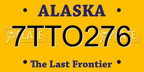 7TTO276 Alaska License Plate