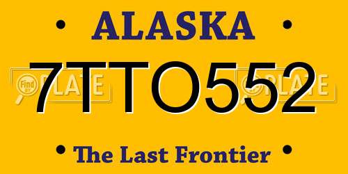 7TTO552 Alaska License Plate