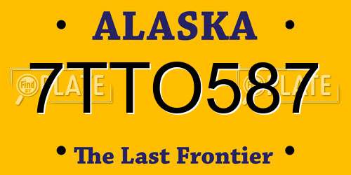 7TTO587 Alaska License Plate