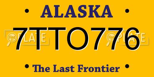 7TTO776 Alaska License Plate