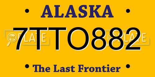 7TTO882 Alaska License Plate