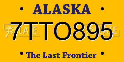 7TTO895 Alaska License Plate