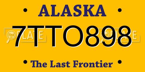 7TTO898 Alaska License Plate