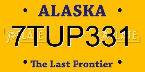 7TUP331 Alaska License Plate