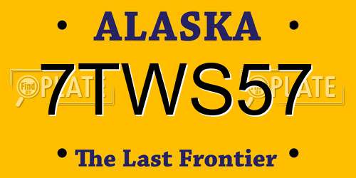 7TWS57 Alaska License Plate