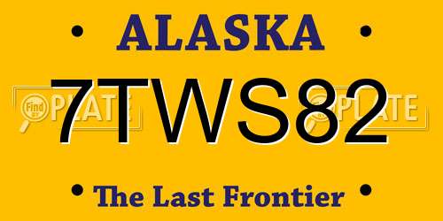 7TWS82 Alaska License Plate