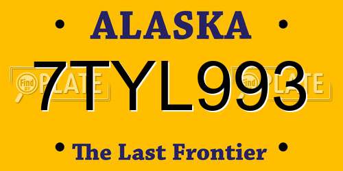 7TYL993 Alaska License Plate