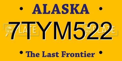 7TYM522 Alaska License Plate