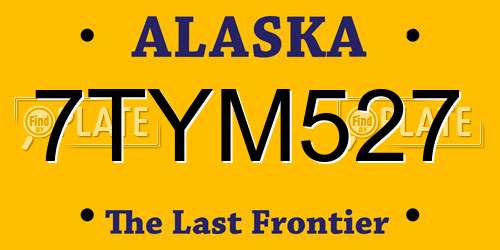 7TYM527 Alaska License Plate