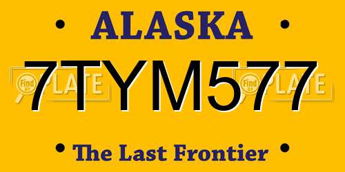 7TYM577 Alaska License Plate