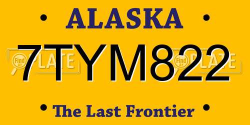 7TYM822 Alaska License Plate