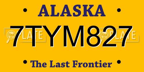 7TYM827 Alaska License Plate