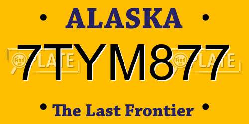 7TYM877 Alaska License Plate