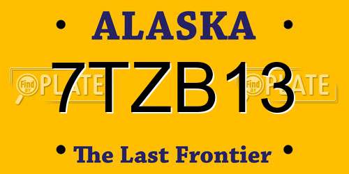 7TZB13 Alaska License Plate