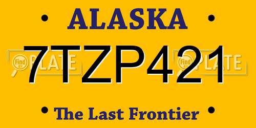 7TZP421 Alaska License Plate
