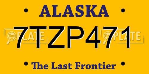7TZP471 Alaska License Plate