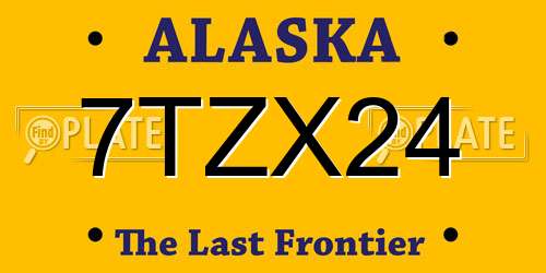 7TZX24 Alaska License Plate