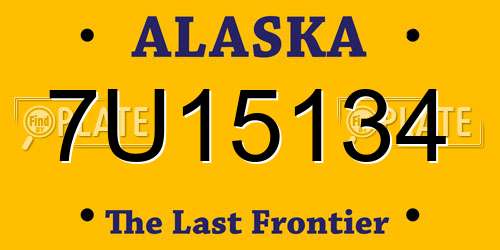 7U15134 Alaska License Plate