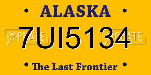 7UI5134 Alaska License Plate