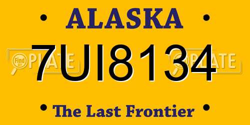 7UI8134 Alaska License Plate