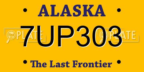 7UP303 Alaska License Plate