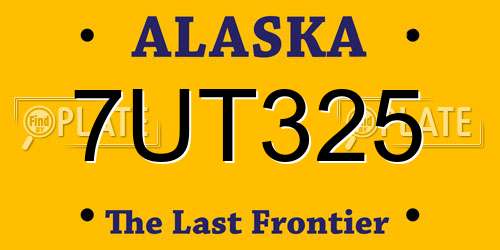 7UT325 Alaska License Plate