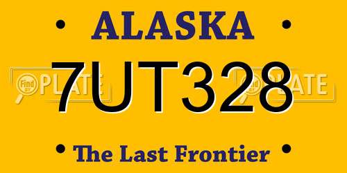 7UT328 Alaska License Plate